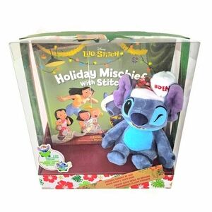 Disney Lilo & Stitch Plush And Book Holiday Mischief Naughty or Nice NEW IN BOX
